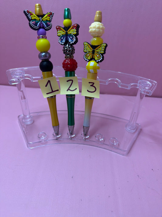Butterfly beaded pens