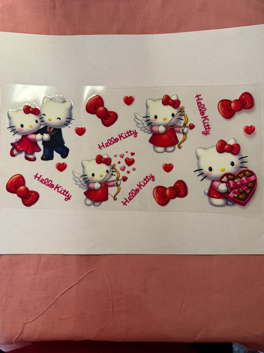 hello kitty couple hearts and bows cup wrap