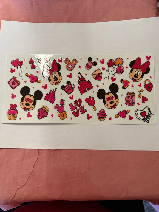 mickey and mini hearts and castles cup wrap