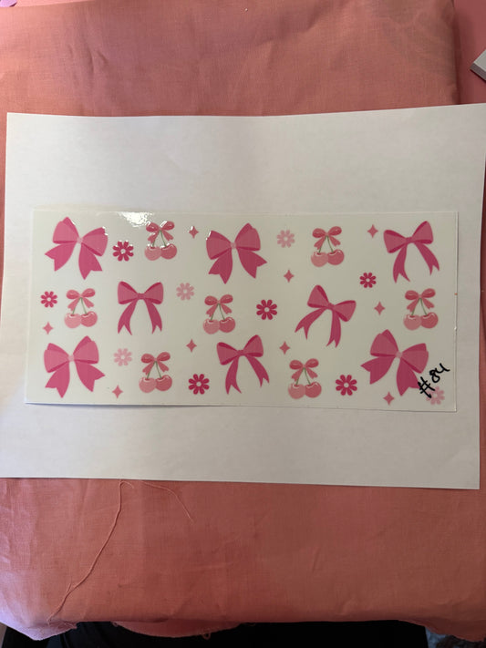 pink bows cup wrap