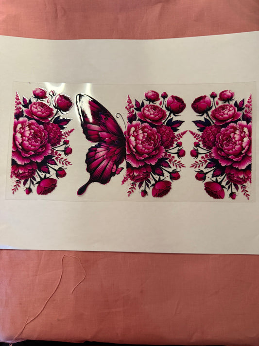 PINK AND BLACK BUTTERFLY CUP WRAP