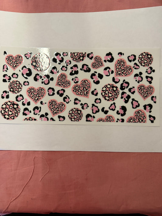 leopard heart cup wrap