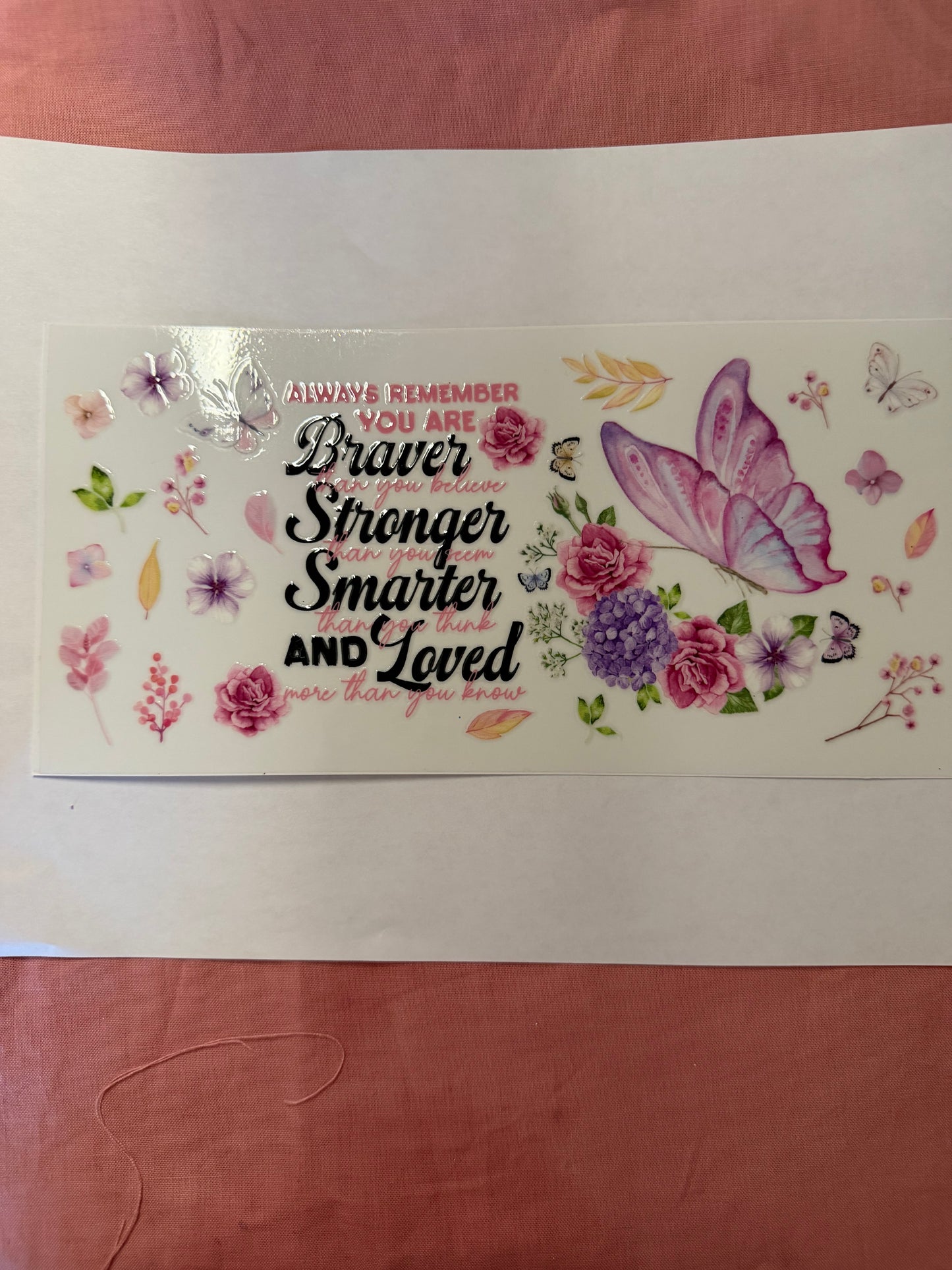 PURPLE BUTTERFLY STRONGER CHRISTIAN CUP WRAP