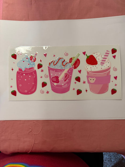 strawberry latte cup wrap